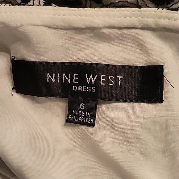 NINE WEST Monochrome Embroidered Eyelet Sleeveless Tank Grunge Dress - Picture 11 of 12